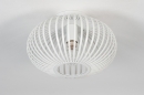 Foto 74118-2 onderaanzicht: Ronde Open Plafondlamp Wit met spijlen voor sfeervolle Plafondverlichting
