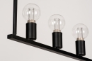 Foto 74160-12 detailfoto: Industriële zwarte hanglamp met vijf fittingen voor fittinglampen