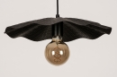 Foto 74165-7: Zwarte hanglamp met organische vorm als een bloem 