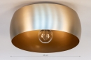 Foto 74198-1 maatindicatie: Chique, grote, elegante plafondlamp in goudkleur geschikt voor led verlichting.