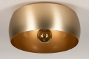 Foto 74198-6 onderaanzicht: Chique, grote, elegante plafondlamp in goudkleur geschikt voor led verlichting.
