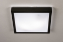Foto 74226-3 detailfoto: Zwarte vierkante plafonnière ook geschikt als badkamerlamp 