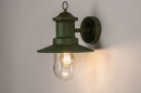 Foto 74241-3: Groene buitenlamp, wandlamp als lantaarn uitgevoerd in klassieke stijl, geschikt voor led.