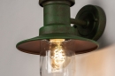Foto 74241-8: Groene buitenlamp, wandlamp als lantaarn uitgevoerd in klassieke stijl, geschikt voor led.