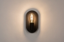 Foto 74255-5 anders: Zwarte fitting wandlamp met grote wandplaat