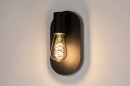 Foto 74255-8 anders: Zwarte fitting wandlamp met grote wandplaat