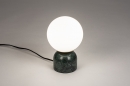 Foto 74262-2: Scandinavische tafellamp van groen marmer met witte bol van glas 