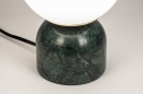 Foto 74262-5: Niedliche, kleine, aber sehr stimmungsvolle Tischlampe / Nachttischlampe aus grünem Marmor, geeignet für LED-Beleuchtung.