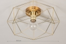 Foto 74270-1: Gouden hexagon plafondlamp met open kap