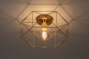 Foto 74270-2: Gouden hexagon plafondlamp met open kap