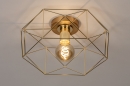 Foto 74270-3: Gouden hexagon plafondlamp met open kap