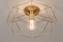 Foto 74270-4: Gouden hexagon plafondlamp met open kap