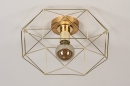 Foto 74270-5: Gouden hexagon plafondlamp met open kap