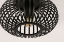 Foto 74281-5 detailfoto: Zwarte Ronde Open Plafondlamp van Gietijzer met spijlen voor sfeervolle plafondverlichting 