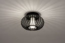 Foto 74283-3: Moderne badkamerlamp /  plafondlamp van gietijzer in zwarte kleur, geschikt voor led verlichting.