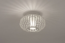 Foto 74286-3: Moderne badkamerlamp /  plafondlamp van gietijzer in witte kleur, geschikt voor led verlichting.