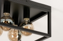 Foto 74288-7 detailfoto: Zwarte fittinglamp als plafondlamp in het vierkant van zwart metaal