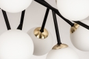 Foto 74294-5 detailfoto: Zwarte plafondlamp met twaalf witte bollen