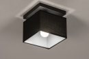 Foto 74299-2: Moderne, vierkante, zwarte plafondlamp, geschikt voor led verlichting.