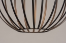 Foto 74373-9: Stehlampe in Schwarz mit Messing mit offenem Schirm und Marmorsockel