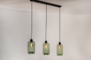 Foto 74445-14: Hanglamp met die groene glazen in langwerpige vorm
