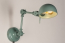 Foto 74471-14: Zeegroene wandlamp met verstelbare arm 'industrieel'