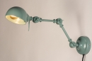 Foto 74471-2: Zeegroene wandlamp met verstelbare arm 'industrieel'