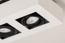 Foto 74485-10: Zwart-witte, moderne plafondlamp voorzien van drie spots geschikt voor vervangbaar led.