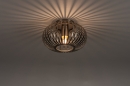 Foto 74493-2 onderaanzicht: Kleine Ronde Open Plafondlamp in Grijs met spijlen voor sfeervolle plafondverlichting