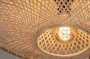 Foto 74517-8 detailfoto: Platte, rieten, rotan plafondlamp in naturel kleur, geschikt voor led verlichting.