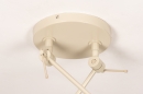 Foto 74563-1: Verstelbare XL hanglamp met twee knikarmen in zandkleur 
