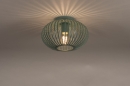 Foto 74623-2 onderaanzicht: Zeegroene grijsgroene plafondlamp van gietijzer open armatuur