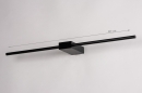 Foto 74632-1 maatindicatie: Strakke led wandlamp in simplistisch design in zwart met ingebouwd led