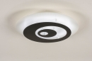 Foto 74658-2 onderaanzicht: Wit met zwarte led plafondlamp met drie lichtstanden en geheugenfunctie