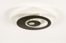 Foto 74658-3 onderaanzicht: Wit met zwarte led plafondlamp met drie lichtstanden en geheugenfunctie
