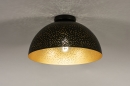 Foto 74683-5: Zwarte koepel plafondlamp met gouden binnenkant