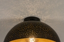 Foto 74683-9: Zwarte koepel plafondlamp met gouden binnenkant