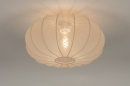 Foto 74686-2 onderaanzicht: Luxe beige lampion lamp van stof voor aan het plafond