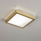 Foto 74762-3 detailfoto: Vierkante plafondlamp in goud/messing, ook geschikt voor in de badkamer