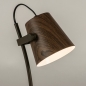Foto 74812-6 detailfoto: Tafellamp in koffiekleur bruin met metalen kap met hout look