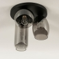 Foto 74824-8: Schwarze Deckenlampe mit drei verschiedenen Formen von dunklen Rauchgläsern
