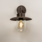 Foto 74839-2 vooraanzicht: Bruine stallamp voor buiten met glas