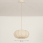 Foto 74886-1 maatindicatie: Luxe beige lampion hanglamp van stof in japandi stijl 