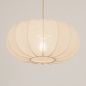 Foto 74886-12 onderaanzicht: Luxe beige lampion hanglamp van stof in japandi stijl 