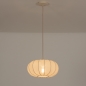 Foto 74886-3 vooraanzicht: Luxe beige lampion hanglamp van stof in japandi stijl 