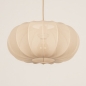 Foto 74886-6 onderaanzicht: Luxe beige lampion hanglamp van stof in japandi stijl 