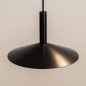 Foto 74901-14 detailfoto: Ronde led hanglamp met drie metalen kappen in zwart met goud, geeft indirect licht 