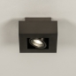 Foto 74910-3: Luxuriöser quadratischer GU10-Deckenstrahler aus braunem Metall