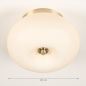 Foto 74925-1 maatindicatie: Ronde plafondlamp van glas in beige met messing/goud