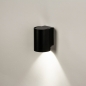 Foto 74950-3 schuinaanzicht: Zwarte GU10 koker wandlamp down light voor binnen, buiten en badkamer